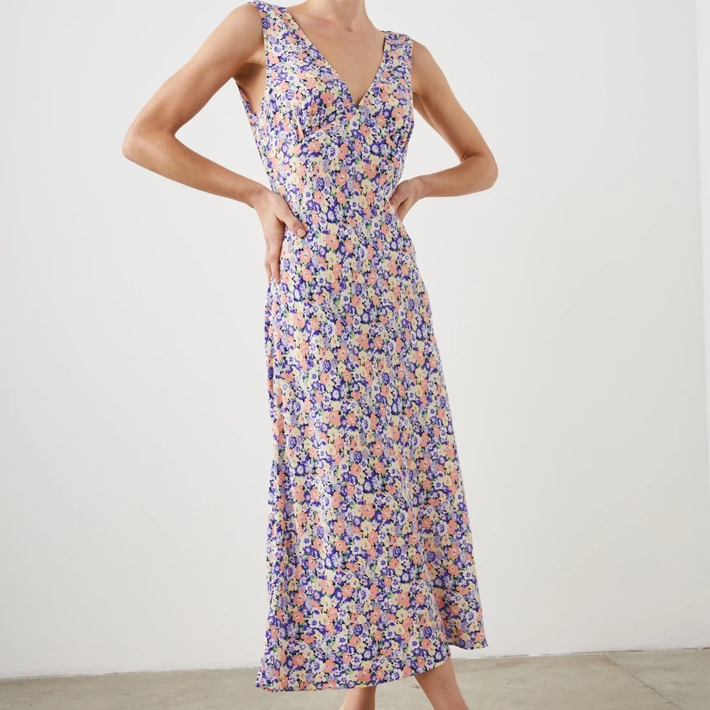 Rails Purple and Orange Midi Dress